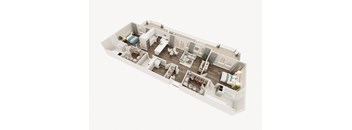 Lux Apartments 3d Floor Plan 2-3A