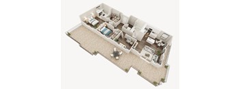 LUX Apartments 3D Floor Plan 2D-2C