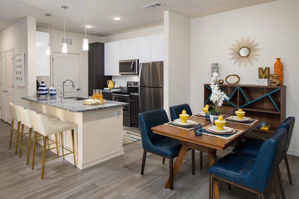 M South Apartments Model Kitchen and Dining Room