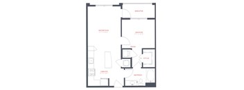 M South Apartments A1 Floor Plan