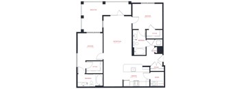 M South Apartments B1 Floor Plan
