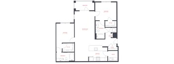 M South Apartments B1 A Floor Plan