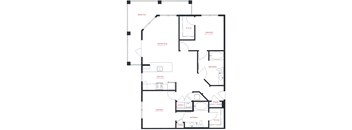 M South Apartments B2 Floor Plan