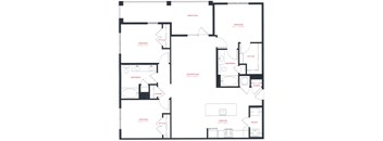 M South Apartments C1 Floor Plan