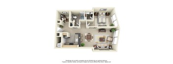 M Street Apartments in Seattle, Washington One Bedroom with Den Floor Plan