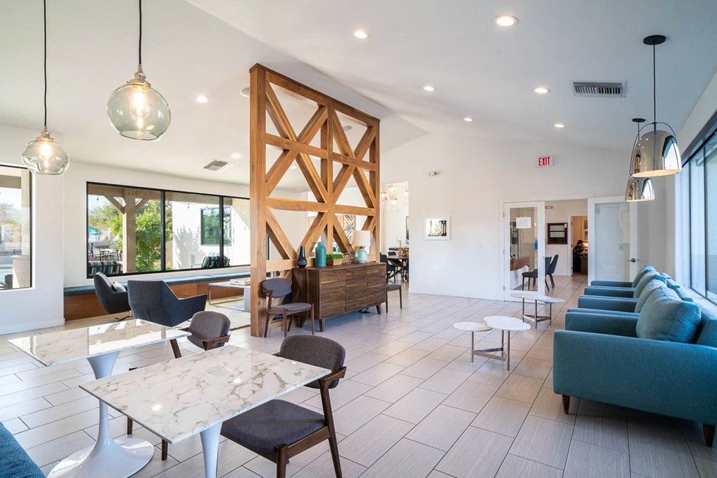 the lobby at the bradley braddock road station apartments