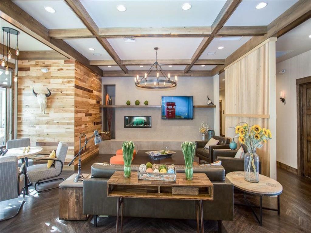 a living room with a couch and a table