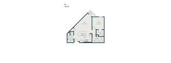 A floor plan of apartment A4 with a living area of 120 x 110 and a sleeping area of 110 x 110.