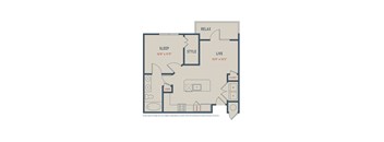 A floor plan of a house with labeled rooms such as sleep, style, live, and closet.