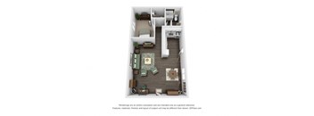Marine View 1 Bed 1 Bath Flat Floor Plan