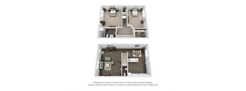 Marine View 2 Bed 1 Bath TH Floor Plan