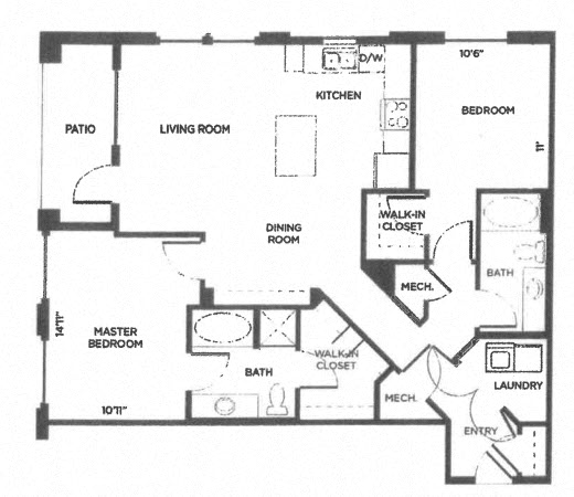 Laramer Arapahoe Denver, CO City House Apartments 2 bedroom 1 bath