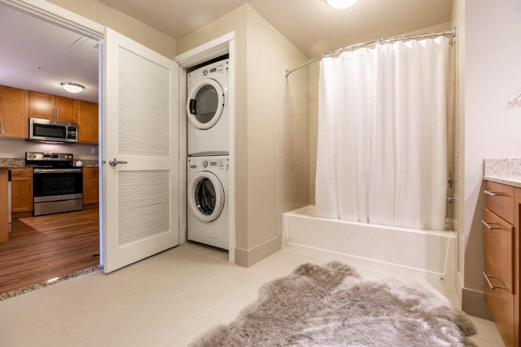The Mercer Bathroom with washer and dryer