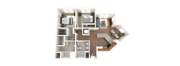 The Mercer Apartments Mercerdale Two Bedroom Two Bathroom Floor Plan