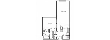Met Spires Apartments 2D Floor Plan -  1x1625