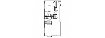Met Spires Apartments 2D Floor Plan - 1x1 700