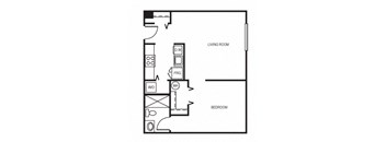 Met Spires Apartments Floor Plan studio 645