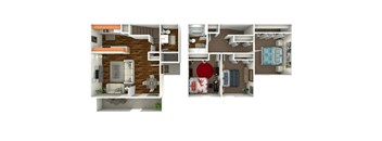 Midtown on Seneca Three Bedroom Floor Plan