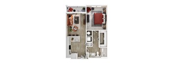 A series of images showing different views of a modern, minimalist living space.