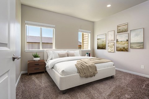 Primary Bedroom at Spring Woods Apartments, Salem, Oregon