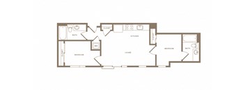 The Wilcox Apartments B2 2D Floor Plan