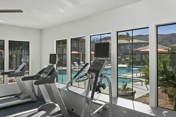 The Montana Apartments Fitness Center Cardio Overlooking The Pool - Photo Gallery 6