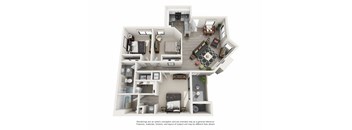 Mountain Park Ranch Apartments Sonora 3D Furnished Floor Plan