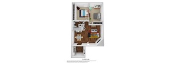 Ascent on Steamboat Apartments Mountain View Two Bedroom One Bathroom Floor Plan