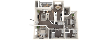 Newport Village 2 Bed 2 Bath Floor Plan
