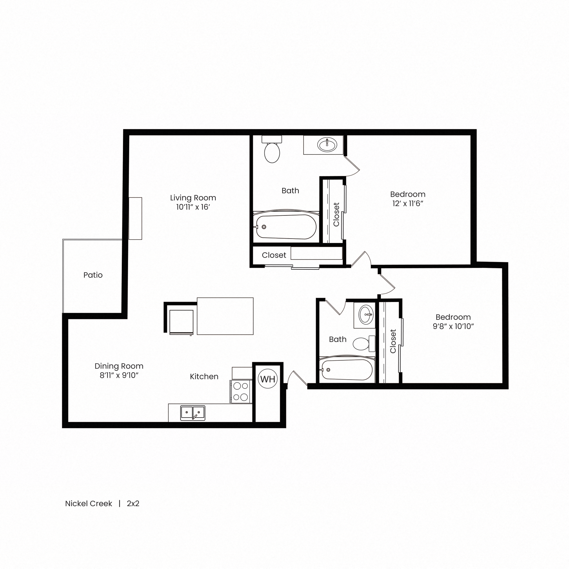 Nickel Creek Apartments in Lynwood, Washington B2 Classic Floor Plan
