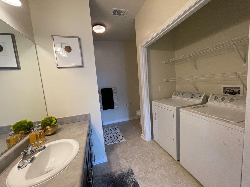 North Gate Apartment Homes Model Bathroom with Laundry Closet