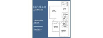 Northpoint Apartments 2 Bed 2 Bath Floor Plan