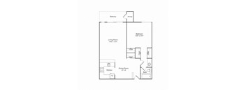 Northridge Apartments 1x1 Floor Plan