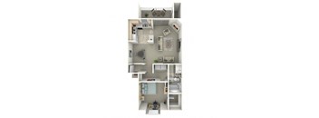 Northtowne Summit Apartments A1 3D Floor Plan