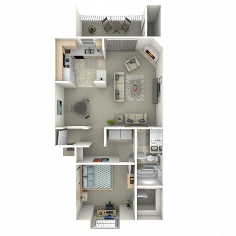 Northtowne Summit Apartments A1 3D Floor Plan