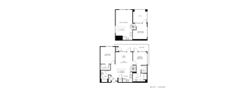 A floor plan of a BA loft measuring 1,241 square feet.