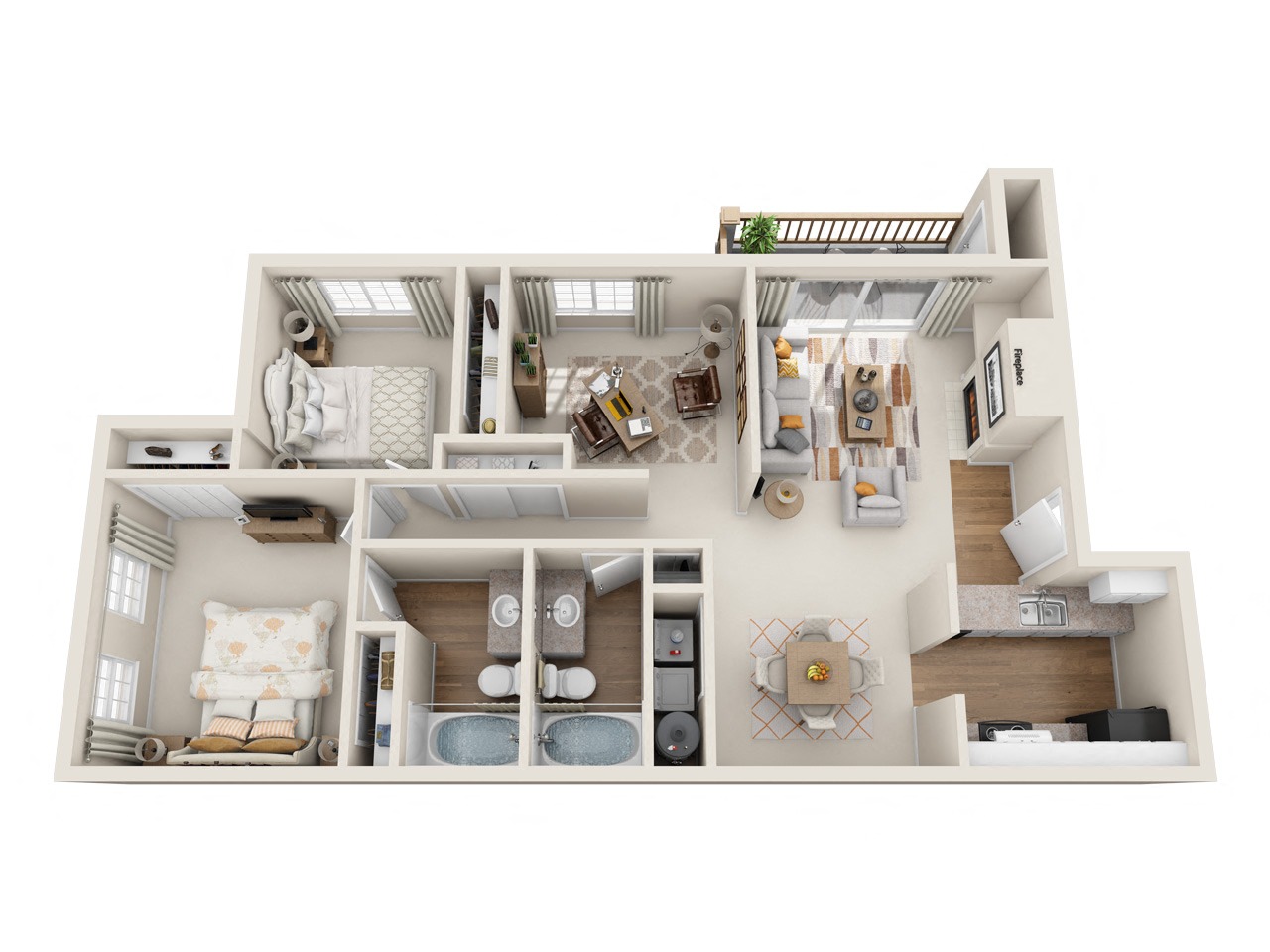 Novela Apartment Homes London 3D Floor Plan