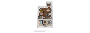 Ascent on Steamboat Apartments Oasis Two Bedroom One Bathroom Floor Plan