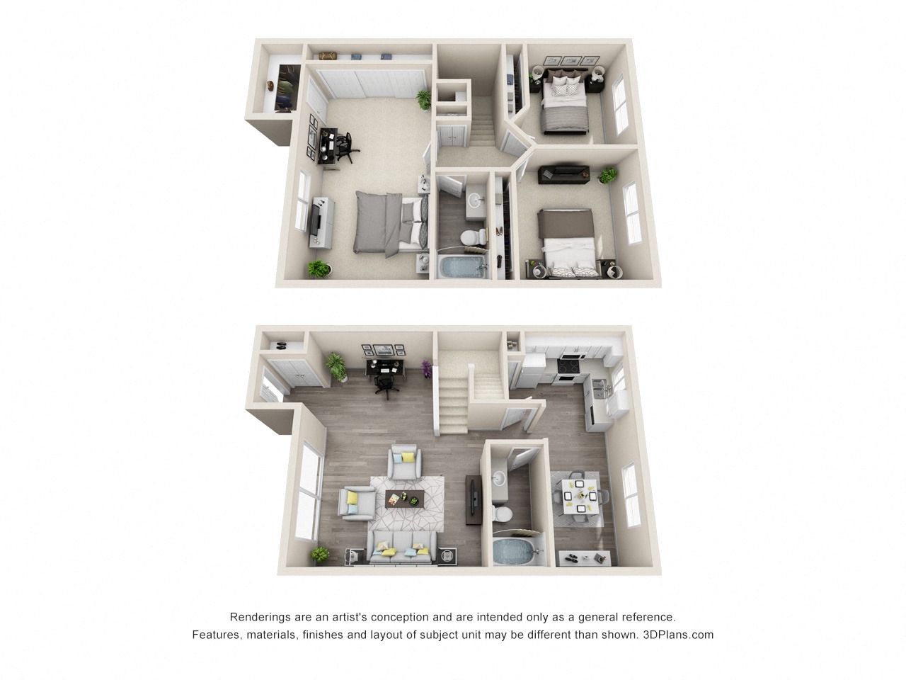 Ocean Breeze Villas 3x2 H Floor Plan