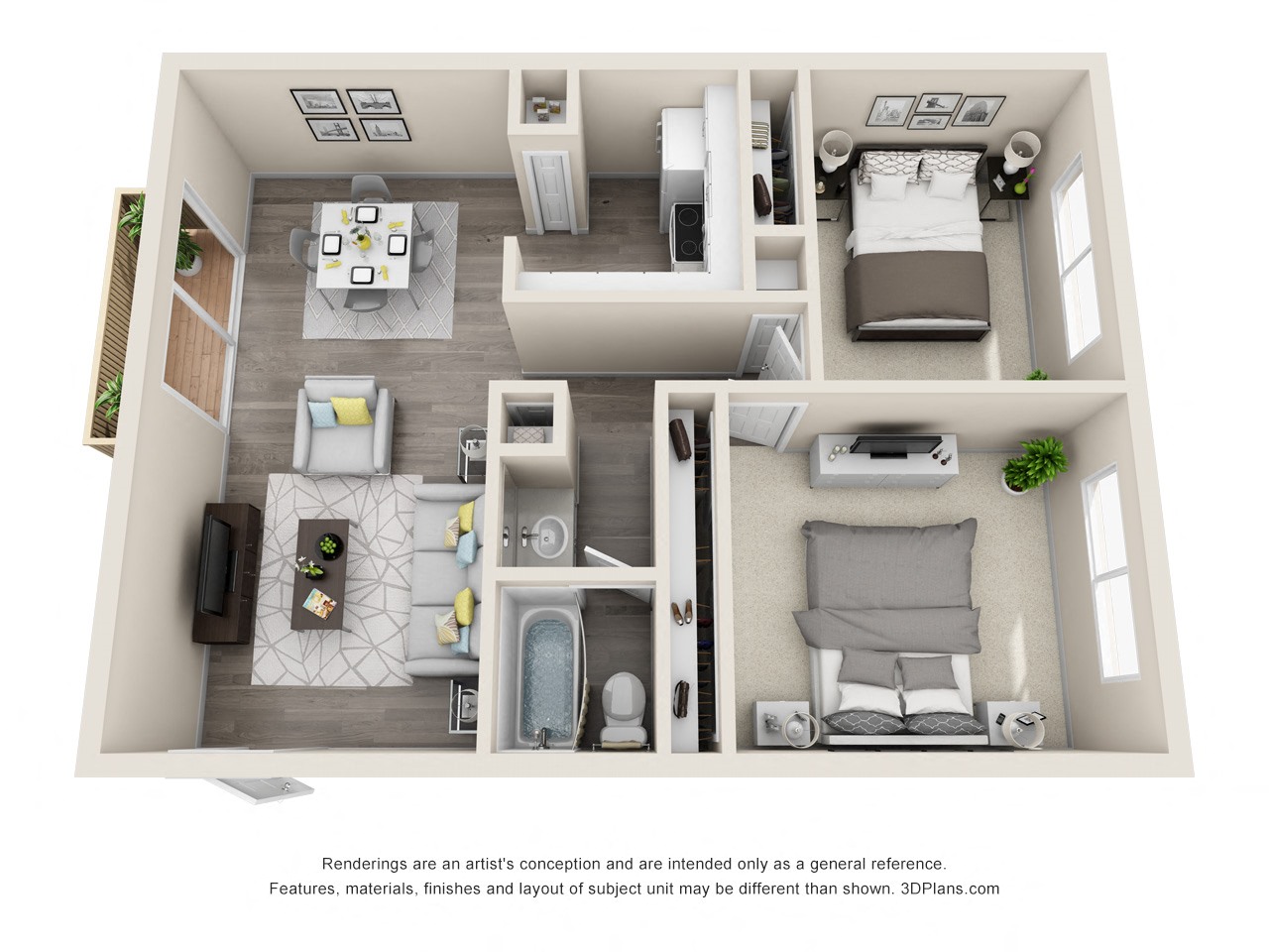 Ocean Breeze Villas 2x1 C Floor Plan