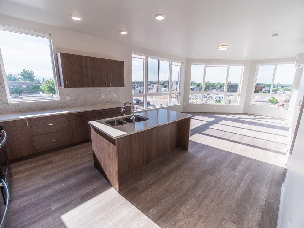 Old Town Lofts Model Kitchen and Living Room