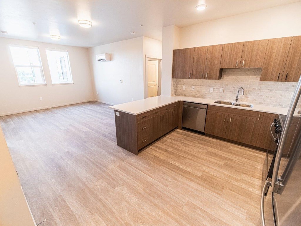 Old Town Lofts Model Kitchen and Living Room