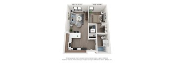 Old Town Lofts 1x1A Floor Plan