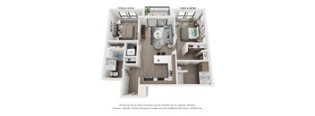 Old Town Lofts 2x2B Floor Plan