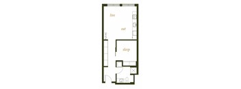 230 Ash Apartments One Bed B1 Floor Plan