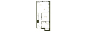 230 Ash Apartments One Bed B2 Floor Plan