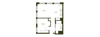 230 Ash Apartments One Bed C Floor Plan