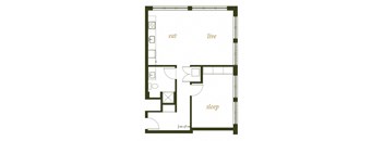 230 Ash Apartments One Bed D Floor Plan