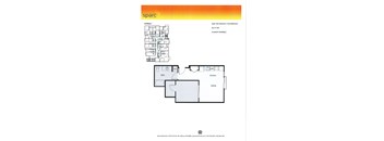 A floor plan for a Sparc apartment showing the layout of Building C with one bedroom and one bathroom.