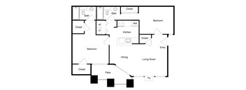 B2 Floor Plan at Palencia Apartments, Dallas